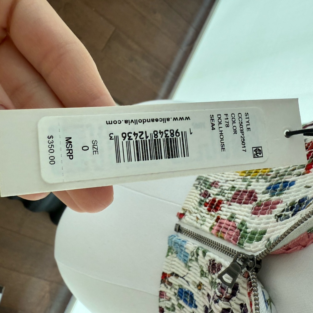 Alice + Olivia Floral Crop Top with Bow Straps - Picture 5 of 5